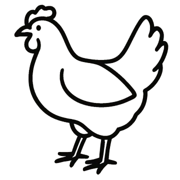 Line drawing of a chicken