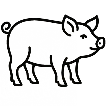Line drawing of a pork