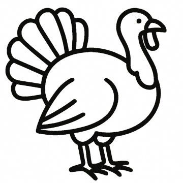 Line drawing of a turkey